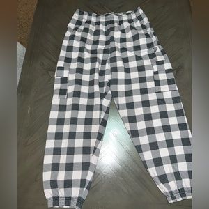 PINK Cargo Plaid Sweatpants
